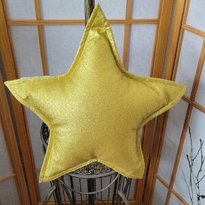 Gold Glitter Star Pillow